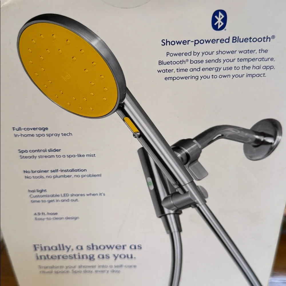 hai Smart shower head Bluetooth/adjustable pressure/hand held water saving head.
